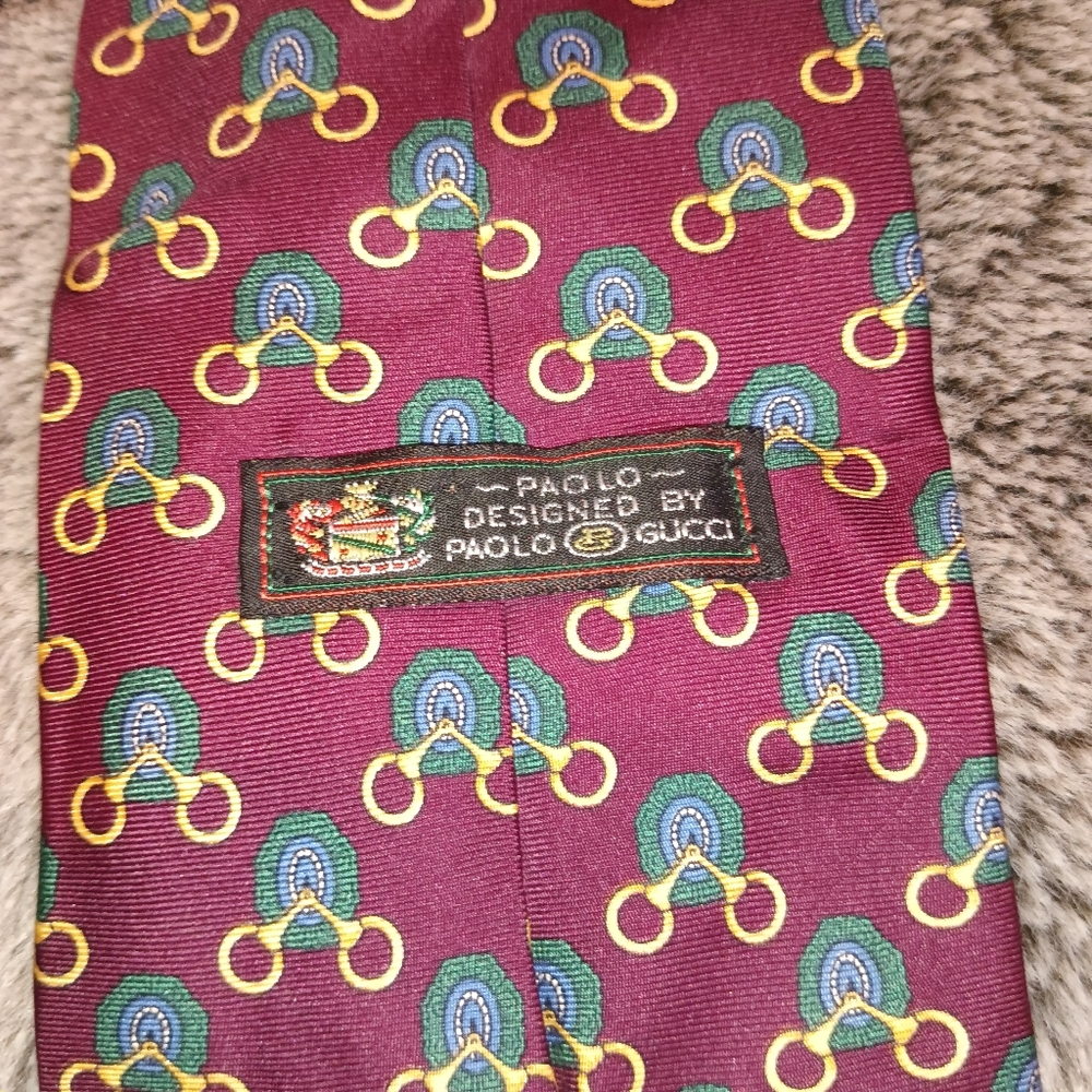 GUCCI Designed By Paolo Gucci Men's Vintage Silk Tie - Picture 2 of 4